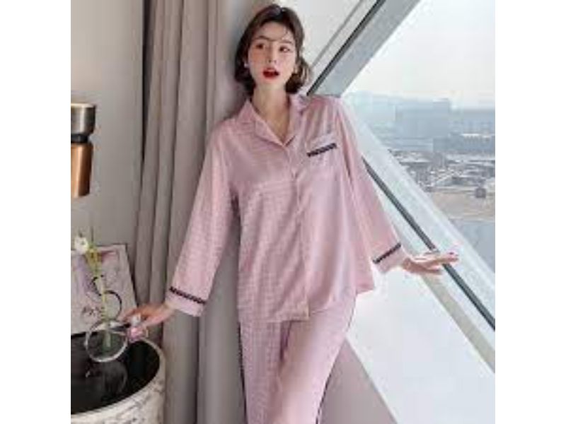 Stylish Faux-Silk Pajama Set