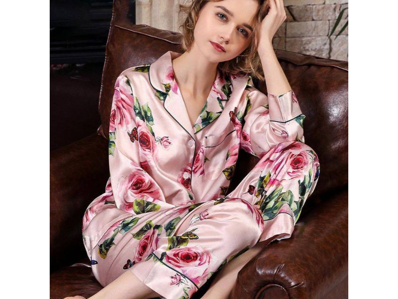 Floral Silk Pajama Sets